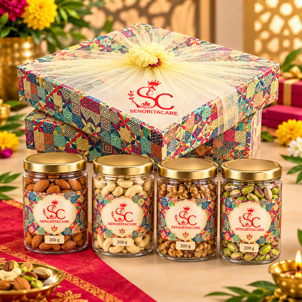 Concept dry fruits gift pack for corporate celebrations