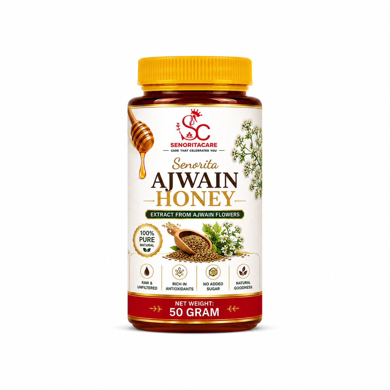 Senorita Pure Ajwain Honey 50g – Natural Ayurvedic Honey by Senoritacare