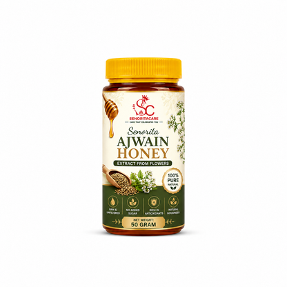 Senorita Natural Carom Honey 50g – Raw Ajwain Infused Honey by Senoritacare